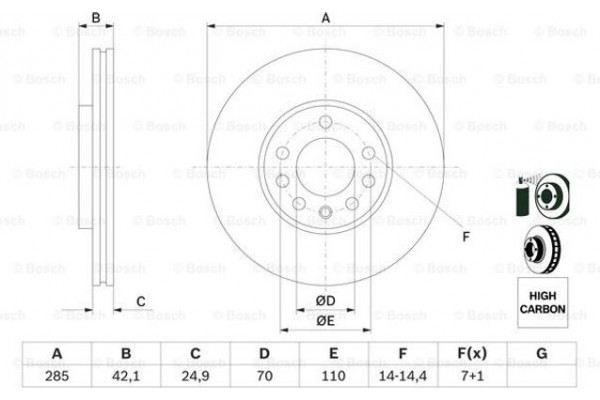 Bosch Δισκόπλακα - 0 986 479 107