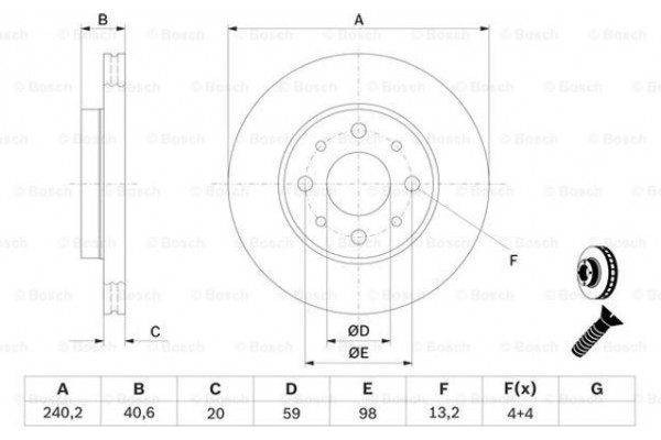 Bosch Δισκόπλακα - 0 986 479 121