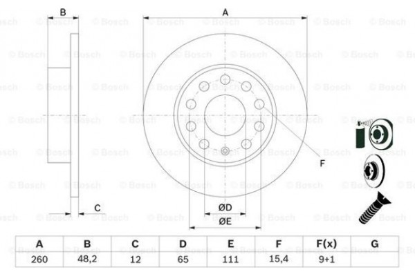 Bosch Δισκόπλακα - 0 986 479 155