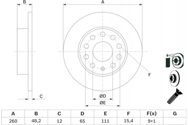 Bosch Δισκόπλακα - 0 986 479 155