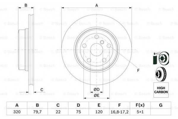 Bosch Δισκόπλακα - 0 986 479 166