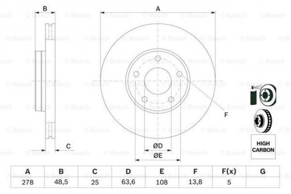 Bosch Δισκόπλακα - 0 986 479 173