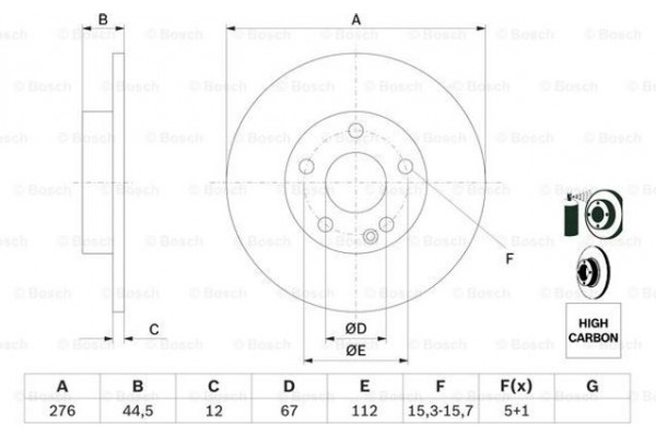 Bosch Δισκόπλακα - 0 986 479 185