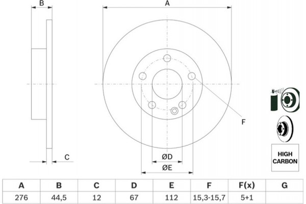 Bosch Δισκόπλακα - 0 986 479 185