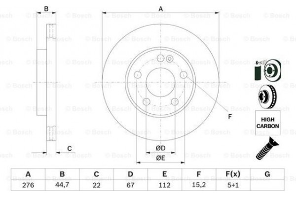 Bosch Δισκόπλακα - 0 986 479 186