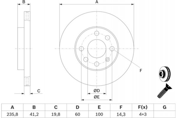 Bosch Δισκόπλακα - 0 986 479 190