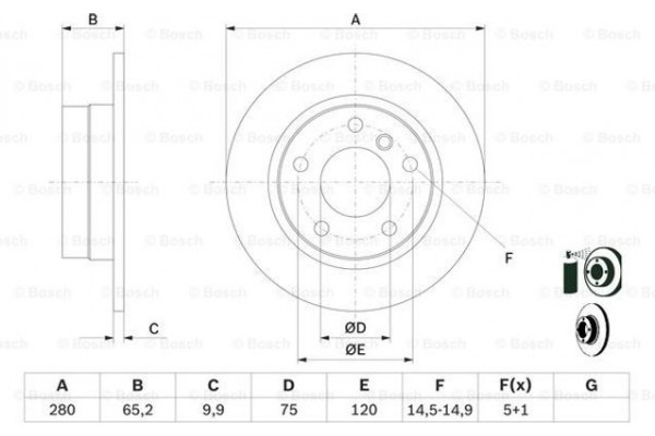 Bosch Δισκόπλακα - 0 986 479 217