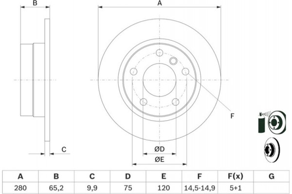 Bosch Δισκόπλακα - 0 986 479 217