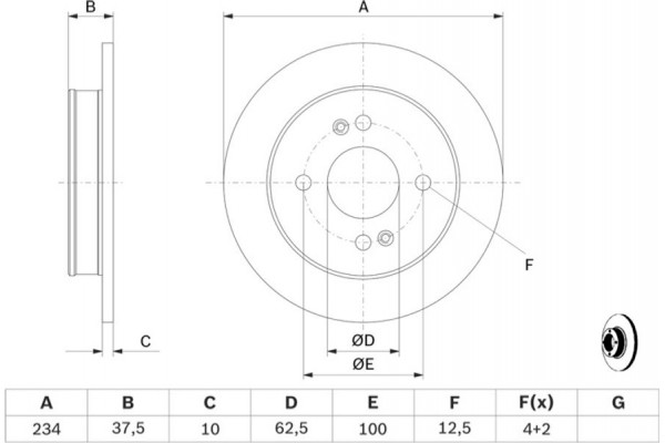 Bosch Δισκόπλακα - 0 986 479 256