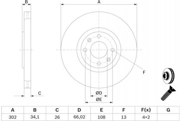 Bosch Δισκόπλακα - 0 986 479 288