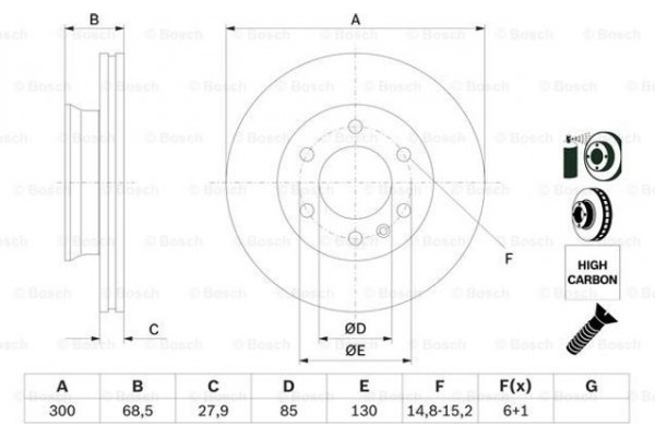 Bosch Δισκόπλακα - 0 986 479 294