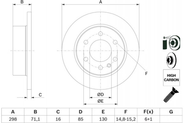 Bosch Δισκόπλακα - 0 986 479 295