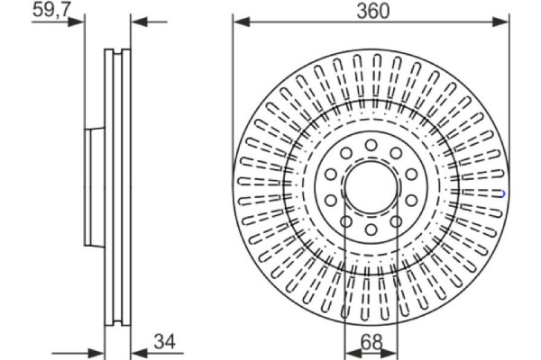 Bosch Δισκόπλακα - 0 986 479 B97 Bosch Δισκόπλακα - 0 986 479 B97
