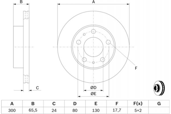 Bosch Δισκόπλακα - 0 986 479 314 Bosch Δισκόπλακα - 0 986 479 314