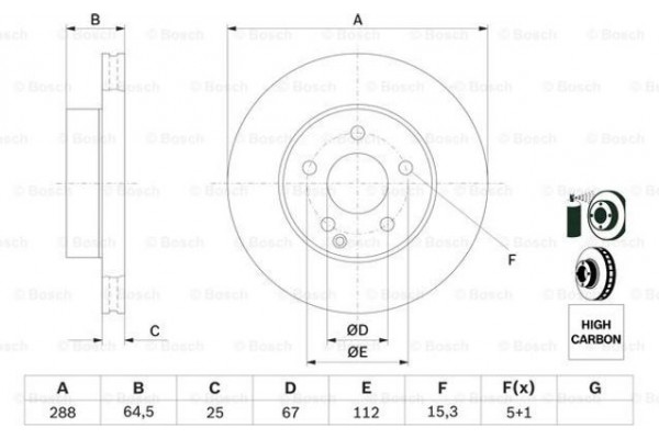 Bosch Δισκόπλακα - 0 986 479 406