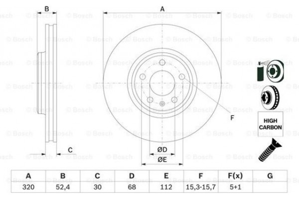 Bosch Δισκόπλακα - 0 986 479 468