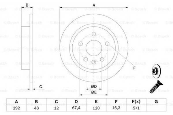 Bosch Δισκόπλακα - 0 986 479 C73