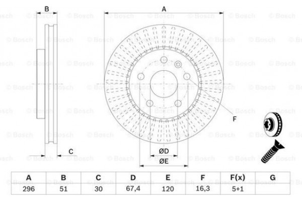 Bosch Δισκόπλακα - 0 986 479 543