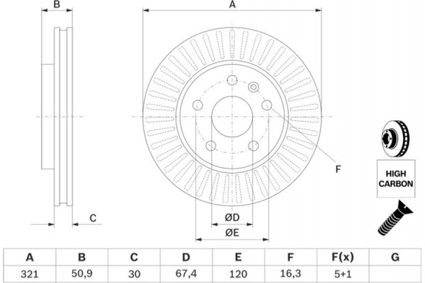 Bosch Δισκόπλακα - 0 986 479 544