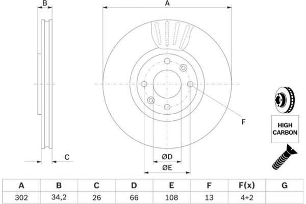 Bosch Δισκόπλακα - 0 986 479 548