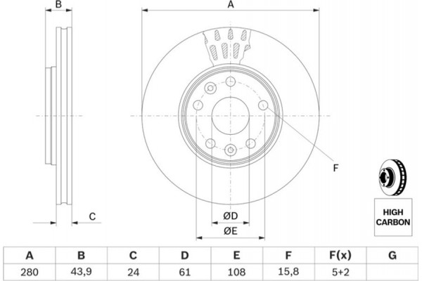 Bosch Δισκόπλακα - 0 986 479 555 Bosch Δισκόπλακα - 0 986 479 555