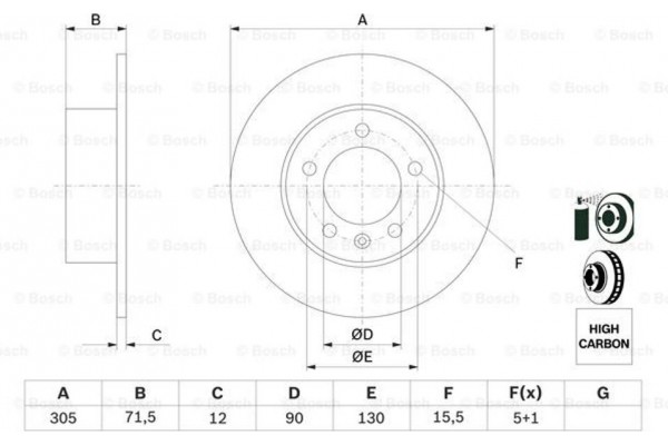 Bosch Δισκόπλακα - 0 986 479 717