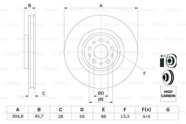 Bosch Δισκόπλακα - 0 986 479 736