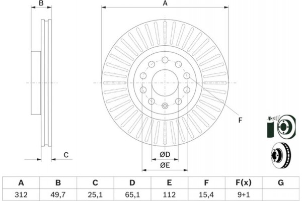 Bosch Δισκόπλακα - 0 986 479 932 Bosch Δισκόπλακα - 0 986 479 932