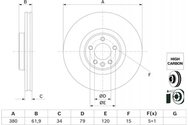 Bosch Δισκόπλακα - 0 986 479 B18