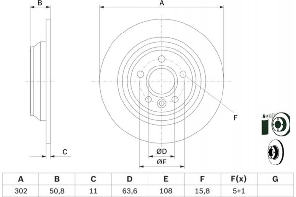 Bosch Δισκόπλακα - 0 986 479 B94 Bosch Δισκόπλακα - 0 986 479 B94