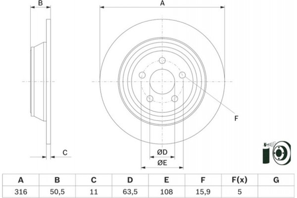 Bosch Δισκόπλακα - 0 986 479 D47