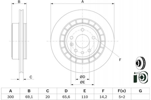 Bosch Δισκόπλακα - 0 986 479 D49