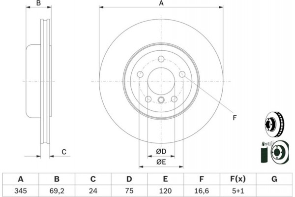 Bosch Δισκόπλακα - 0 986 479 D59