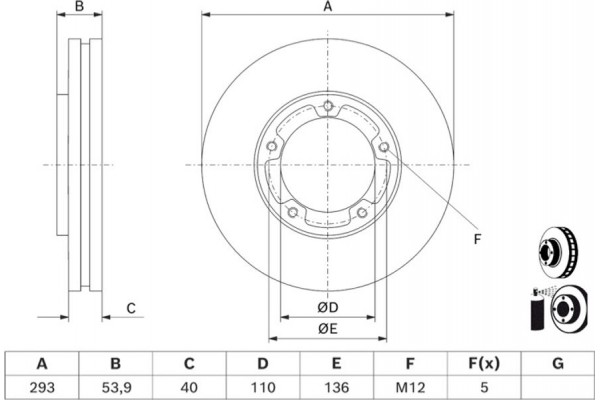 Bosch Δισκόπλακα - 0 986 479 D81