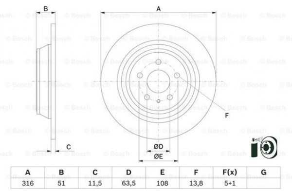 Bosch Δισκόπλακα - 0 986 479 D86