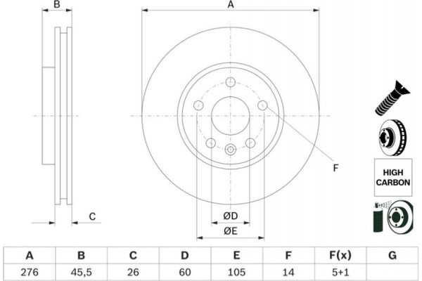 Bosch Δισκόπλακα - 0 986 479 D92