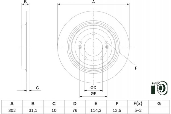 Bosch Δισκόπλακα - 0 986 479 E46