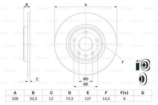 Bosch Δισκόπλακα - 0 986 479 E57