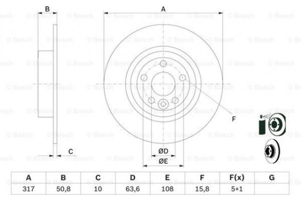 Bosch Δισκόπλακα - 0 986 479 E58