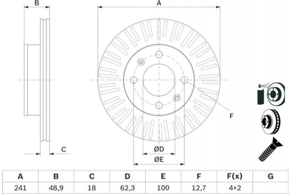 Bosch Δισκόπλακα - 0 986 479 E73