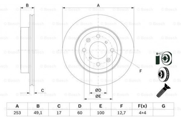 Bosch Δισκόπλακα - 0 986 479 E75