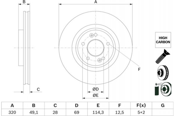 Bosch Δισκόπλακα - 0 986 479 F35