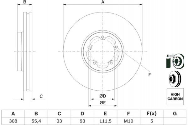 Bosch Δισκόπλακα - 0 986 479 F46 Bosch Δισκόπλακα - 0 986 479 F46
