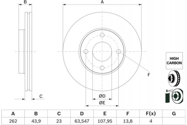 Bosch Δισκόπλακα - 0 986 479 F70