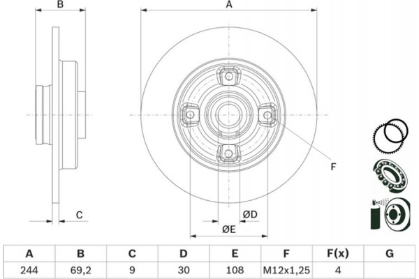 Bosch Δισκόπλακα - 0 986 479 F74
