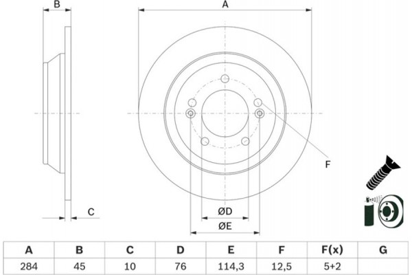 Bosch Δισκόπλακα - 0 986 479 G28 Bosch Δισκόπλακα - 0 986 479 G28