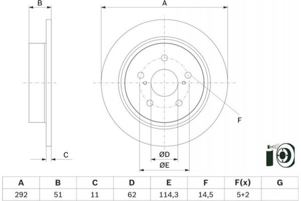 Bosch Δισκόπλακα - 0 986 479 H27 Bosch Δισκόπλακα - 0 986 479 H27