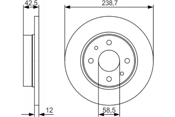 Bosch Δισκόπλακα - 0 986 479 R61 Bosch Δισκόπλακα - 0 986 479 R61