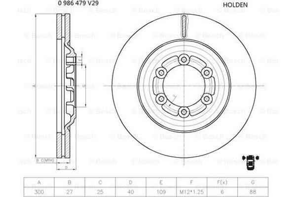 Bosch Δισκόπλακα - 0 986 479 V29