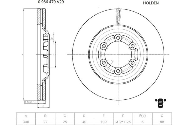 Bosch Δισκόπλακα - 0 986 479 V29 Bosch Δισκόπλακα - 0 986 479 V29
